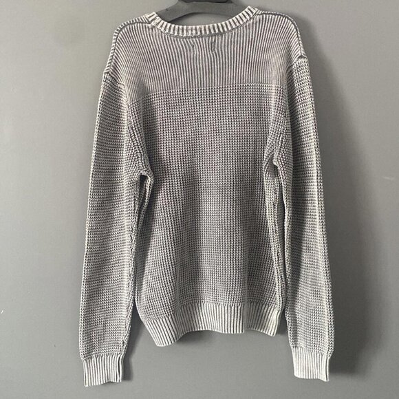 Hudson Men’s Knit Sweater Small Textured Waffle Weave Pullover Neutral Gray - Picture 6 of 12